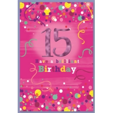 AGE 15 CARDS,Female 6's Streamers & Dots