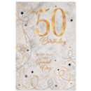 GREETING CARDS,Age 50  6's Streamers & Stars