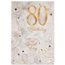 GREETING CARDS,Age 80 6's Streamers & Stars