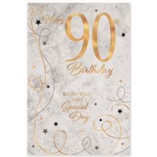 GREETING CARDS,Age 90  6's Streamers & Stars