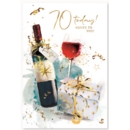 GREETING CARDS,Age 70 Male 6's Red Wine