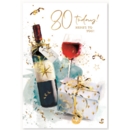 GREETING CARDS,Age 80 Male 6's Red Wine