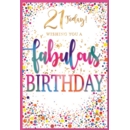GREETING CARDS,Age 21 Female 6's Text & Dots