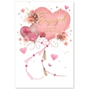 GREETING CARDS,Engagement 6's Floral Heart Balloons