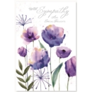 SYMPATHY CARDS, 6's Purple Flowers & Foliage