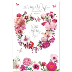 ANNIVERSARY CARDS,Wife Floral Wreath