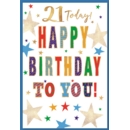 AGE 21 CARDS, 6's Male Text & Stars