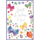 GREETING CARDS,Best Wishes 6's Floral Butterflies