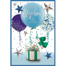 BIRTHDAY CARDS,Nephew 6's Balloons & Stars