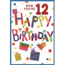 AGE 12 CARDS,Male 6's Text & Presents