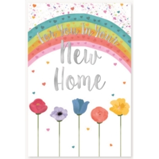 NEW HOME CARDS,6's Flowers & Rainbow