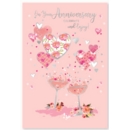 ANNIVERSARY CARDS, Your Hearts & Pink Champagne