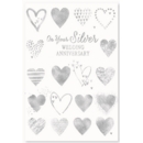 GREETING CARDS,Your Silver Anni.6's Assorted Hearts