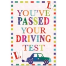 GREETING CARDS,Driving Test Pass 6's Blue Car & Text