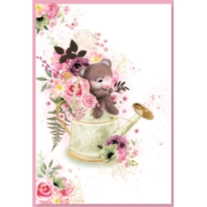 BLANK CARDS,6's Floral Vase & Bear