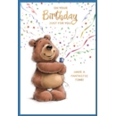 GREETING CARDS,Birthday 6's Teddy Bear & Party Popper