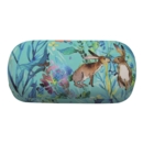 GLASSES CASE,Kissing Hares (Metallic with Cloth)