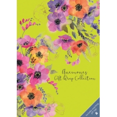 GIFT WRAP COLLECTION, Anemones  (10 Sheets/22 Tags)