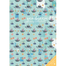 GIFT WRAP COLLECTION, Sea Breeze (10 Sheets/22Tags)