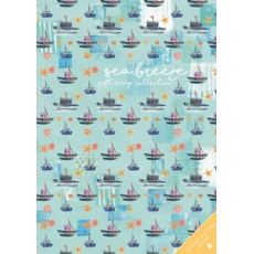 GIFT WRAP COLLECTION, Sea Breeze  (10 Sheets/22 Tags