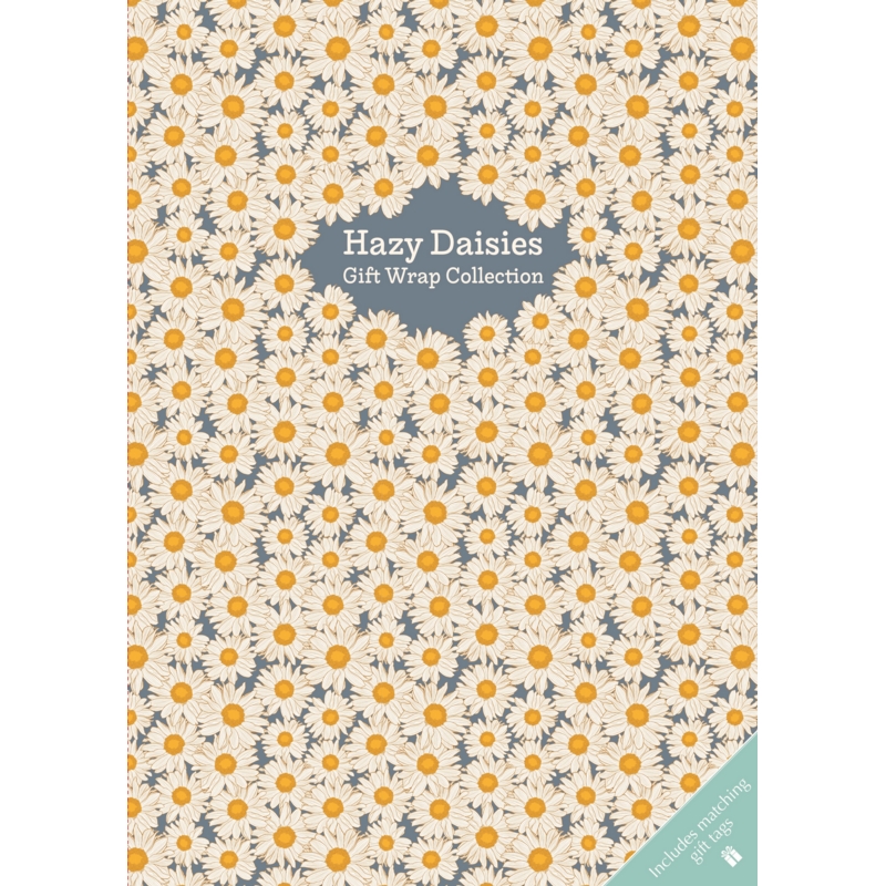 GIFT WRAP COLLECTION,Hazy Daisies  (10 Sheets/22 Tags)