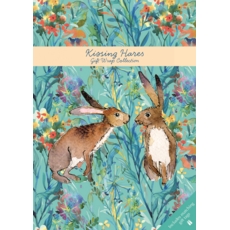 GIFT WRAP COLLECTION,Kissing Hares  (10 Sheets/22 Tags)