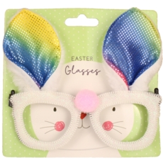 EASTER BUNNY GLASSES,15cm Assorted Cols. I/cd