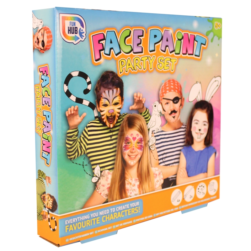 FACE PAINT PARTY SET, Make Up Brushes, Sponges Glitter  Bxd.