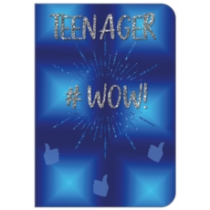 TEENAGER CARDS, 6's Male Blue Text #Wow!(Was 1.15)
