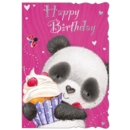 BIRTHDAY CARDS,6's Panda & Cupcake