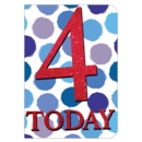 AGE 4 CARDS,Male 6's Dots & GlitterText