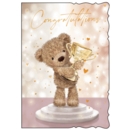 GREETING CARDS,Congrats 6's Teddy & Trophy