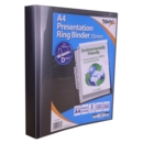 RING BINDER,PRESENTATION 35mm Spine A4 Clear/Black(Was 2.99)