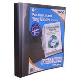 RING BINDER,PRESENTATION 35mm Spine A4 Clear/Black(Was 2.99)