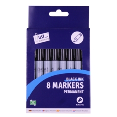 PERMANENT MARKER,Fine Bullet Tip,8's Black I/cd