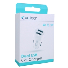 CAR CHARGER,Dual USB White H/pk (Was 5.99)