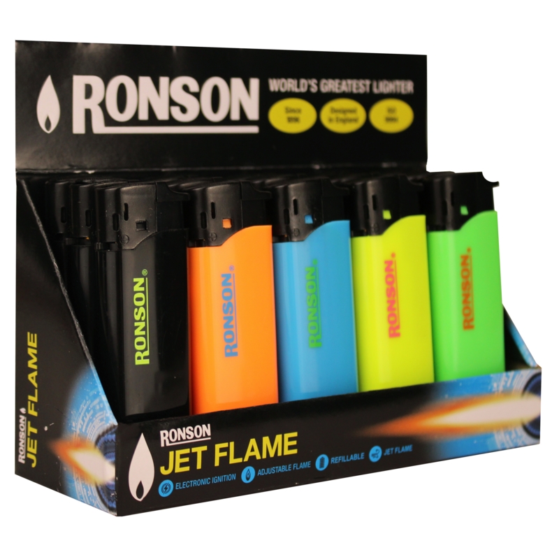 LIGHTER, RONSON Jet Flame Electronic, Refillable, CDU
