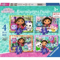 JIGSAW,4 in a Box,Gabby's Dollhouse (12,16,20,24)