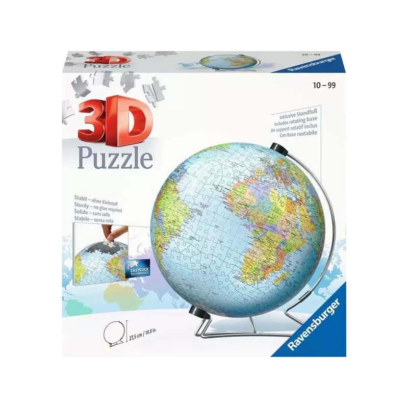 JIGSAW,3D,540pc.The World on V Stand (Ravensburger)
