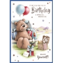 BIRTHDAY CARDS,6's Bear & Picnic Basket