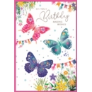 BIRTHDAY CARDS,6's Floral Butterflies