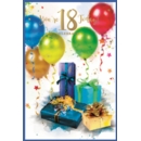 GREETING CARDS,Age 18 Male 6's Ballons & Presents