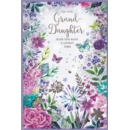 BIRTHDAY CARDS,Granddaughter Floral Butterflies