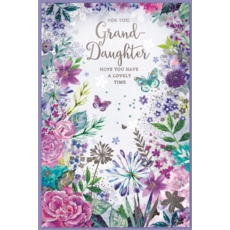BIRTHDAY CARDS,Granddaughter Floral Butterflies