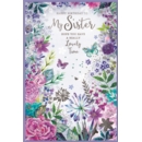 BIRTHDAY CARDS,Sister 6's Floral Butterflies