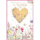 GREETING CARDS,Wife Anni.6's Wild Flowers & Heart