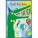 GREETING CARDS,Birthday 6's Crocodile & Balloons