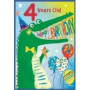 AGE 4 CARDS, 6's Male Crocodile & Balloons