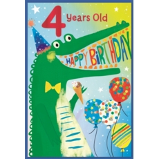 AGE 4 CARDS, 6's Male Crocodile & Balloons