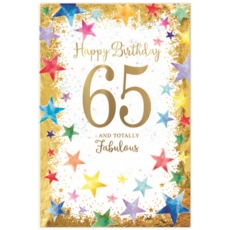 AGE 65 CARDS, 6's Male Stars & Text
